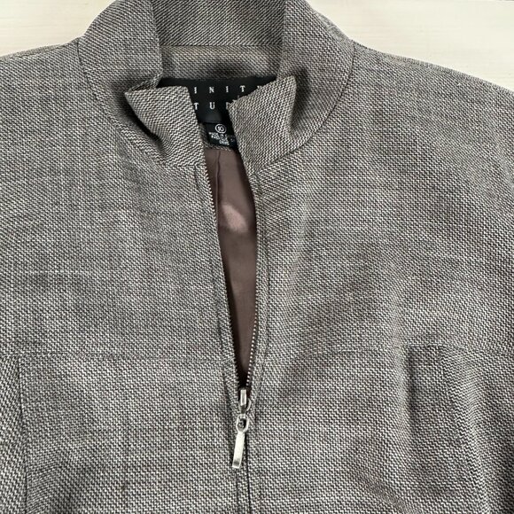 Finity Studio Wool Blend Jacket Women's 10 Brown tweed Pristine! - Picture 3 of 9